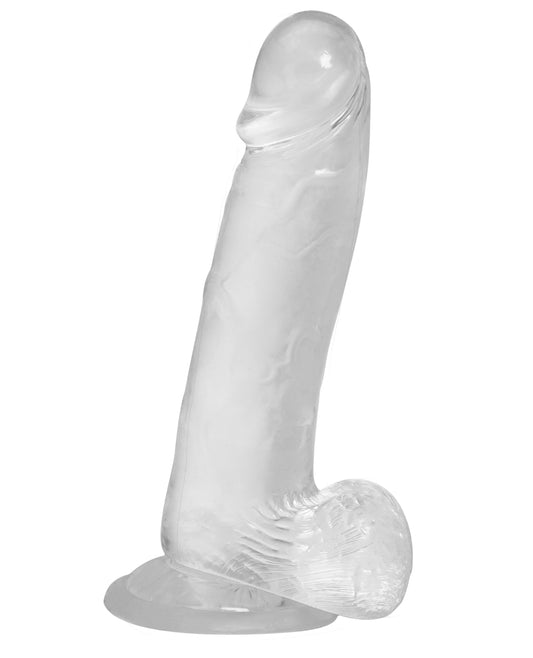 Crystal Addiction dong clear realistic dildo with suction cup and harness compatibility for versatile intimate pleasure