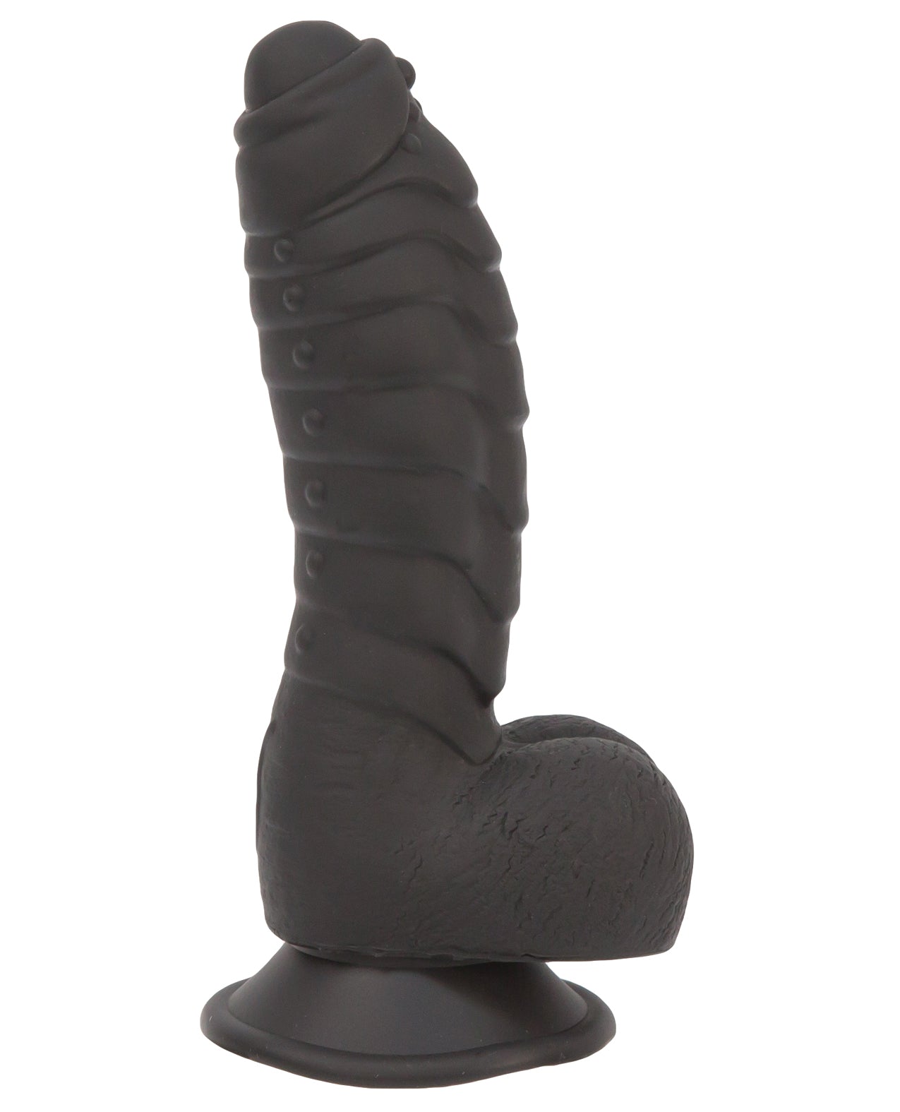 Addiction Ben 7-Inch Silicone Ribbed Dildo with Suction Base - Black