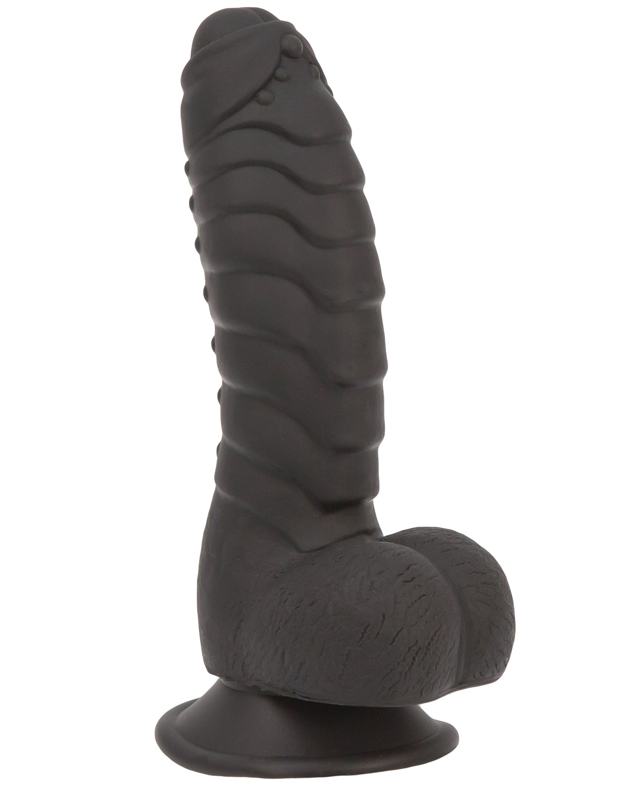 Addiction Ben 7-Inch Silicone Ribbed Dildo with Suction Base - Black
