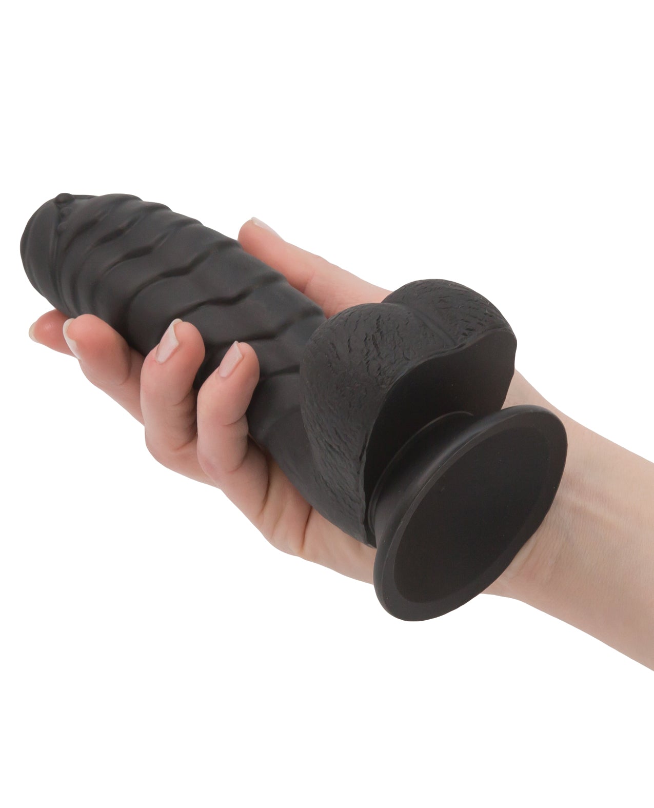 Addiction Ben 7-Inch Silicone Ribbed Dildo with Suction Base - Black