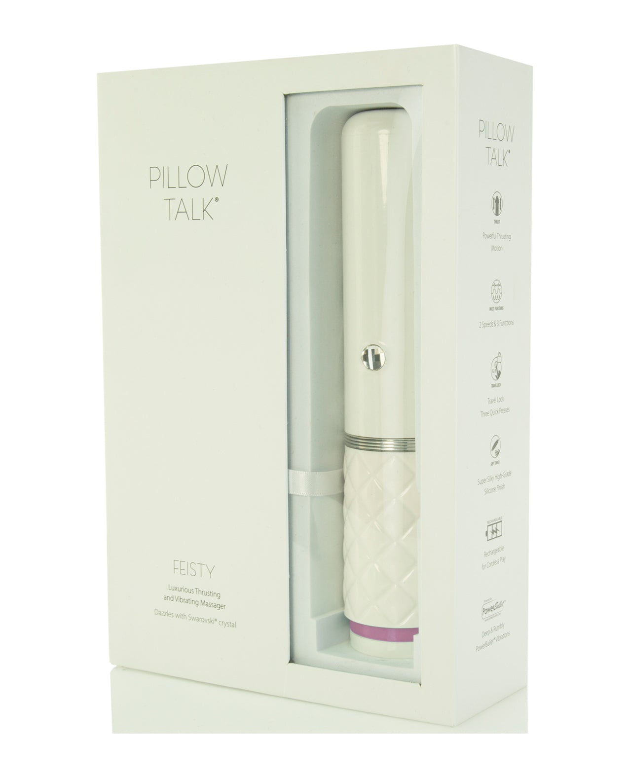 Pillow Talk Vibrator Pink Thrusting Shaft Swarovski Crystal Cap for Luxurious Intimate Pleasure