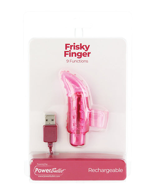 Frisky Fingers Pink Stimulator Rechargeable Vibrating Bullet Removable Sleeve for Enhanced Couple Play