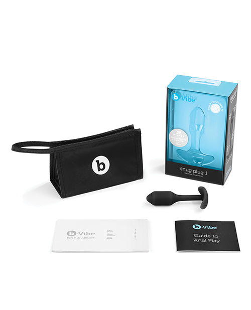 b-Vibe Weighted Snug Plug 1 Anal Plug with Storage Case