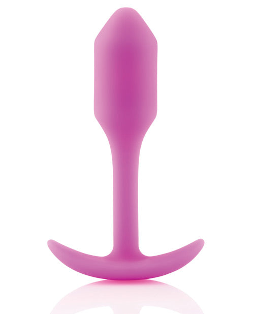 b-Vibe Weighted Snug Plug 1 Fuchsia Silicone Anal Plug with Storage Case