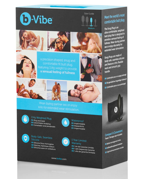 b-Vibe Weighted Snug Plug 2 - 114g Silicone Anal Plug with Flexible Neck