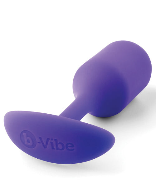 b-Vibe Weighted Snug Plug 2 Purple Anal Plug with Seamless Silicone and Weighted Core