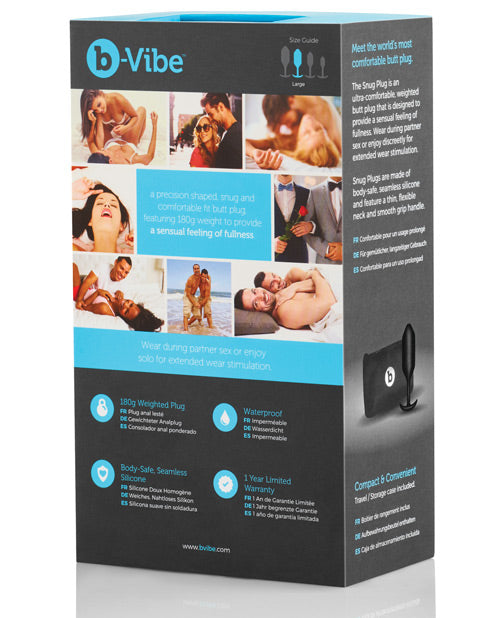 b-Vibe Weighted Snug Plug 3 Black Anal Plug with Weighted Sensation