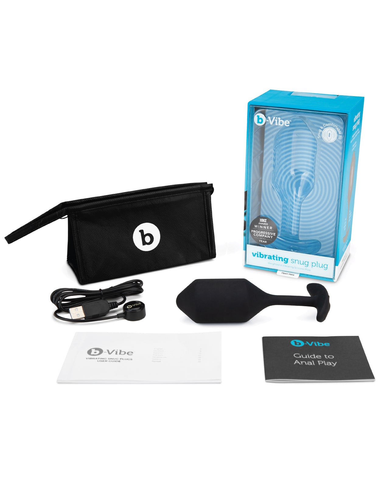 b-Vibe Vibrating Weighted Snug Plug XL Black – 247g Silicone Anal Plug with Vibration