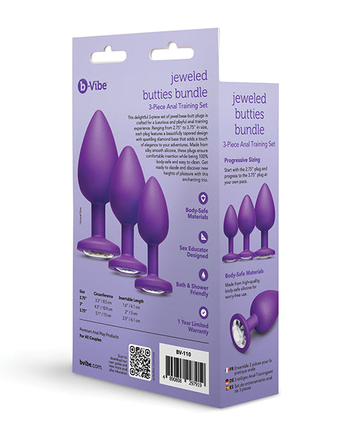 Jeweled Butties 3-Piece Anal Training Set with Graduated Sizes