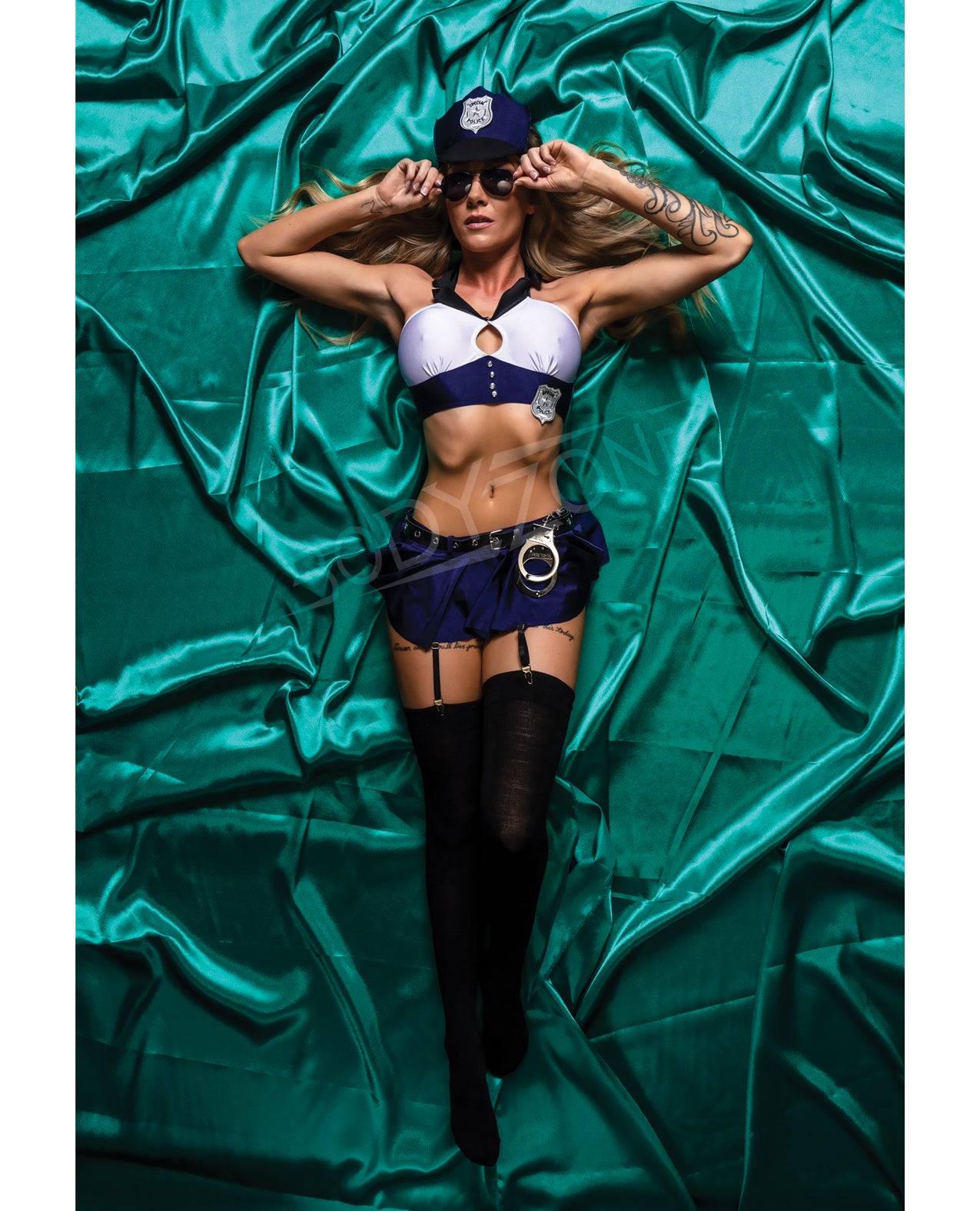 Role Play Cocky Cop 8 pc Set Blue/White S/M