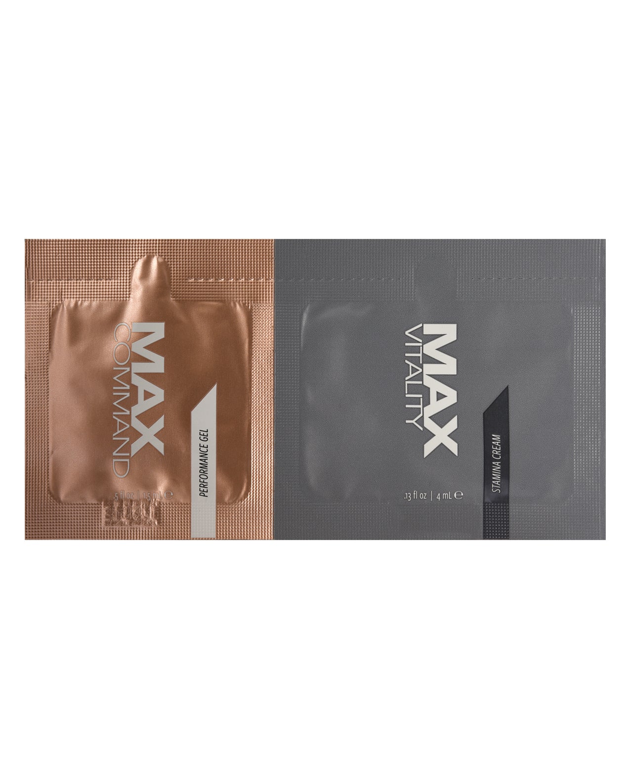 Max 4 Men Sexual Enhancers Duo Foil Pack with Max Vitality and Max Command for On-the-Go Enhancement and Pleasure