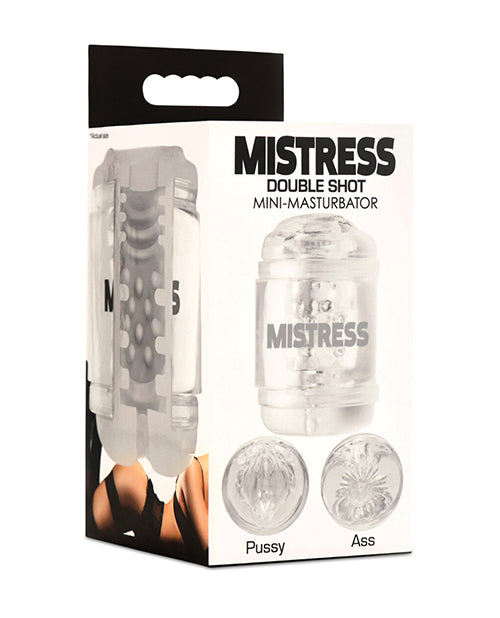 Mistress Mini Masturbator Dual Entry Clear Ultra-Patterned Travel-Friendly for Realistic Sensation