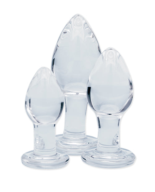 Clarity Glass Dildo 3 Piece Kit with Utopian Trinity Shapes