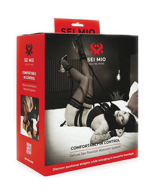 Sei Mio Bondage Restraint System with Adjustable Plush Cuffs and Durable Straps for Enhanced Comfort and Secure Intimacy