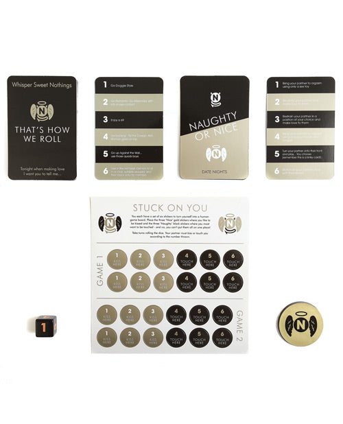 Naughty or Nice Couples Game Set with Three Romantic Challenges