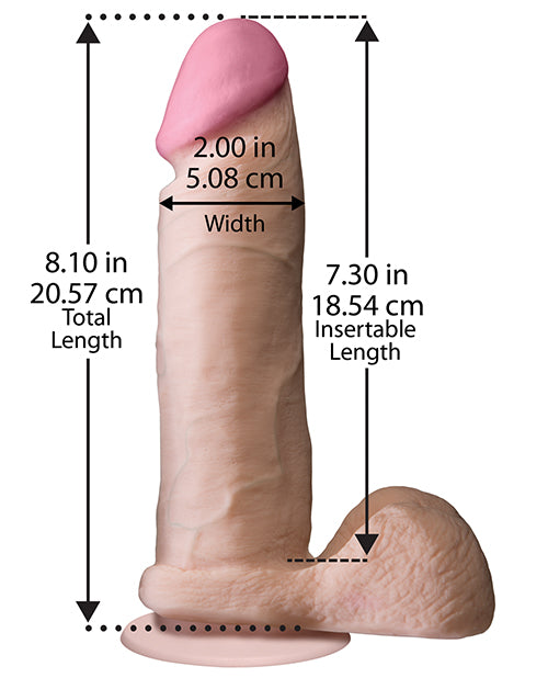 Realistic 8-Inch ULTRASKYN Dong with Balls and Removable Suction Cup