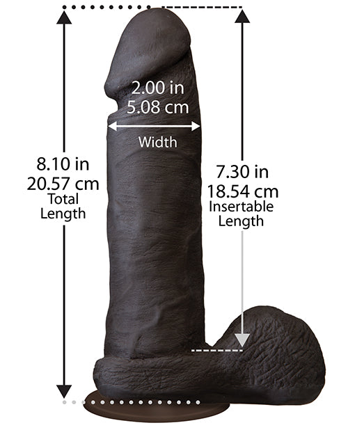 Realistic 8" ULTRASKYN Dildo with Balls and Suction Base - Brown