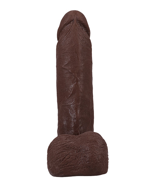 Realistic 8" ULTRASKYN Dildo with Balls and Suction Base - Brown