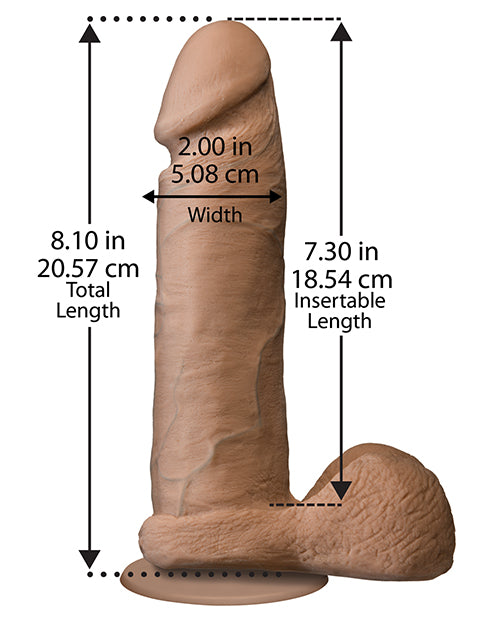 Realistic 8-Inch Dual-Density Dildo with Suction Base – Brown