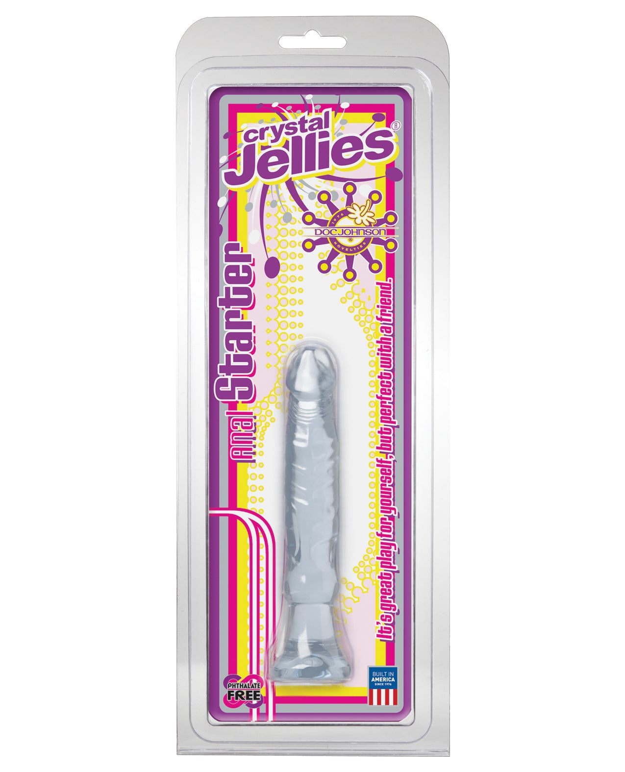 Crystal Jellies Anal Starter Dong clear realistic head veined shaft for beginners and safe anal pleasure