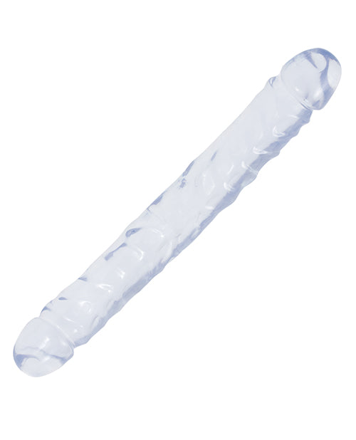 Crystal Jellies 12" Jr. Double Dong in Clear – Flexible Veined Dildo