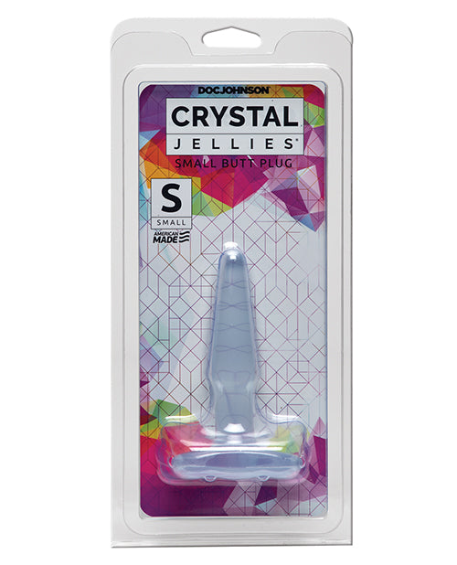 Crystal Jellies Anal Products Small Clear Butt Plug with Soft Flexible Body for Beginner-Friendly Comfort