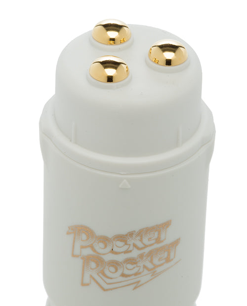 Original 4" Pocket Rocket Mini Vibrator with Multi-Speed and Gold Accents