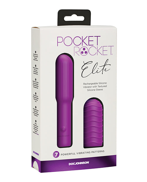 Pocket Rocket Stimulator Rechargeable Mini-Vibe Textured Silicone Sleeve for Discreet Pleasure