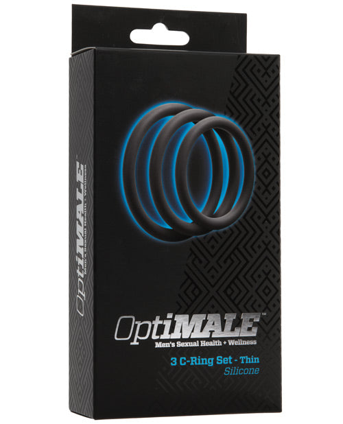 OptiMale Penis Enhancement Rings Thin Silicone Stretchable Set for Enhanced Stamina and Size