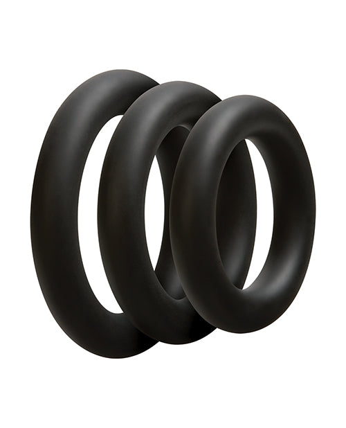 Black Silicone C-Ring Set for Penis Enhancement with Assorted Sizes