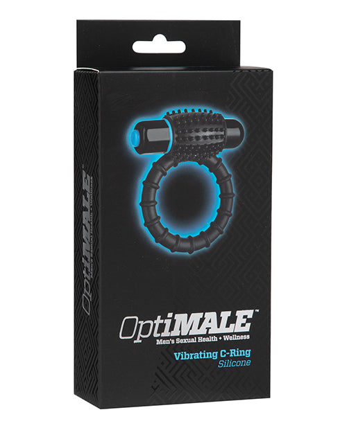 OptiMale Penis Enhancement Vibrating C Ring Textured Silicone Removable Bullet for Couples Stimulation