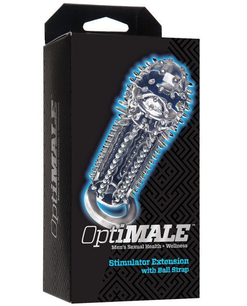 OptiMale Penis Enhancement Sleeve with Exterior Nubs and Ball Strap for Extended Performance