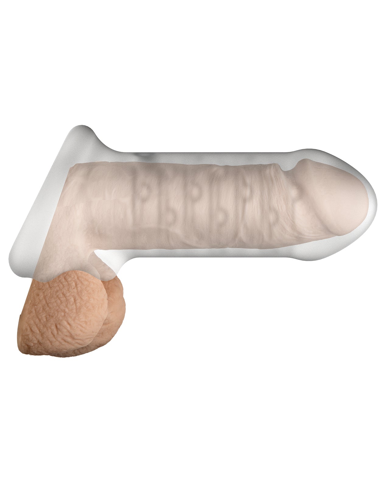 OptiMALE Thick Penis Extender with Ball Strap in Frosted TPE