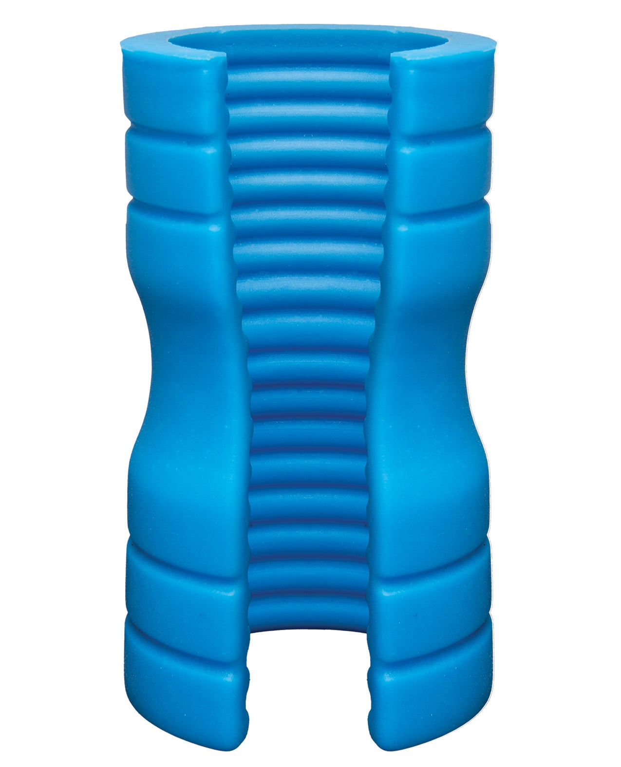 OptiMale Truskyn Silicone Stroker with Ribbed Texture in Blue