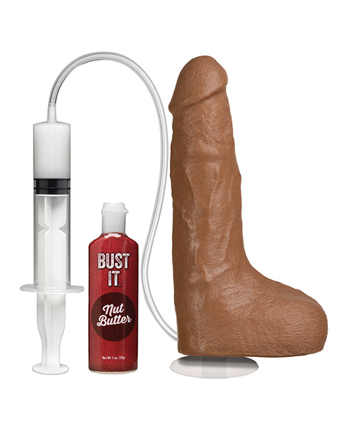 Bust It Squirting Realistic Brown Dildo with Nut Butter