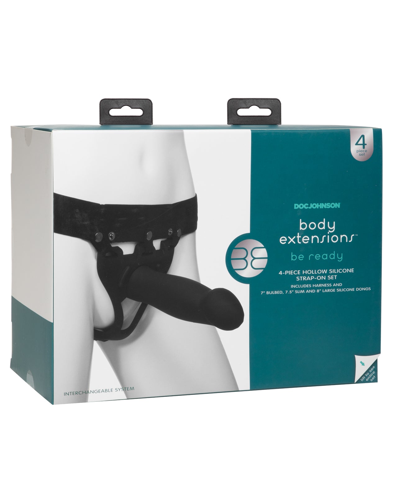 Body Extensions Strap On Set with Adjustable Harness and Three Silicone Attachments for Versatile Penetration Play