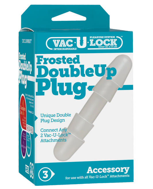 Vac-U-lock Strap On Double Up Plug White double-ended compatible with all Vac-U-Lock Attachments for versatile couples play