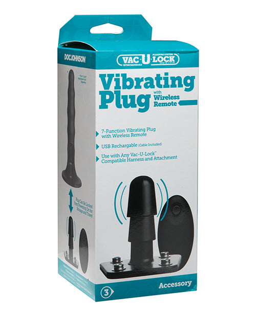 Vac-U-lock Strap Ons Vibrating Remote Plug with Wireless Remote for Versatile Attachment Play
