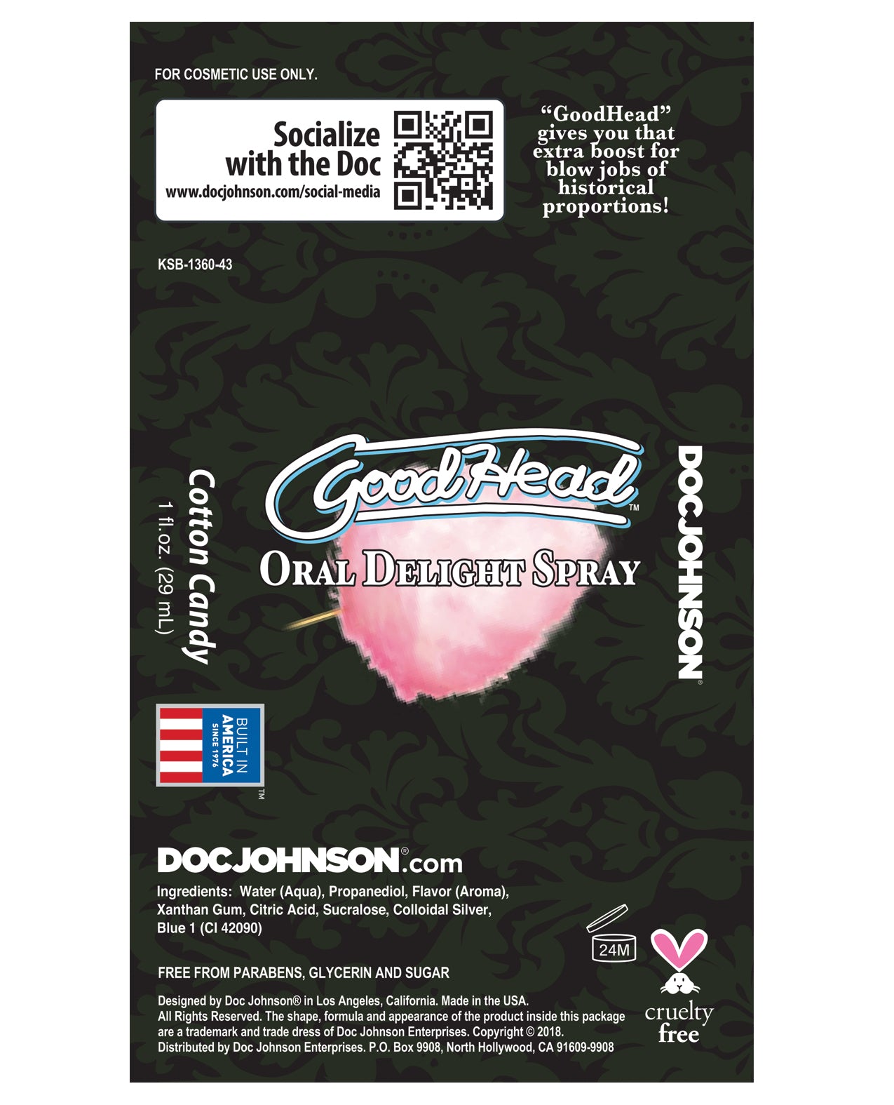 GoodHead Oral Delight Spray Cotton Candy Flavor Sexual Enhancer
