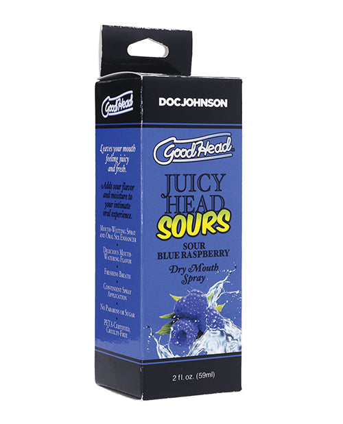 GoodHead Sexual Enhancer Dry Mouth Spray in Sour Blue Raspberry flavor for oral comfort and fresh breath