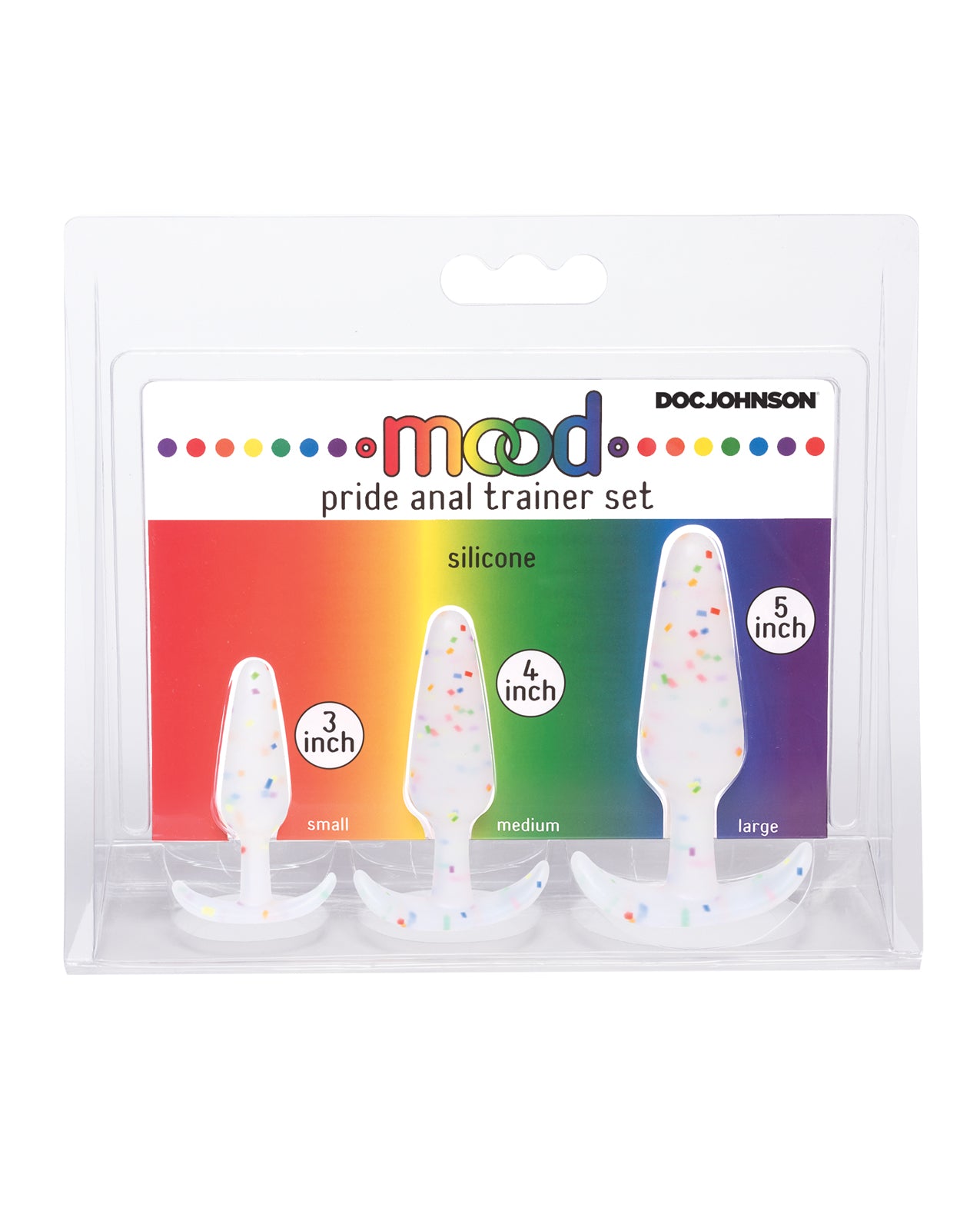 Mood Anal Trainer Set Multi-Colored Premium Silicone Tapered Bases for Comfortable Anal Play