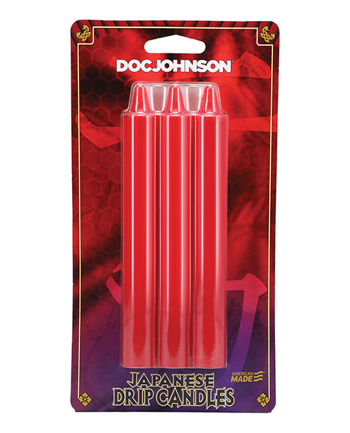 Doc Johnson Japanese Drip Candles Skin-Safe Red Wax for Sensation Play and Bondage