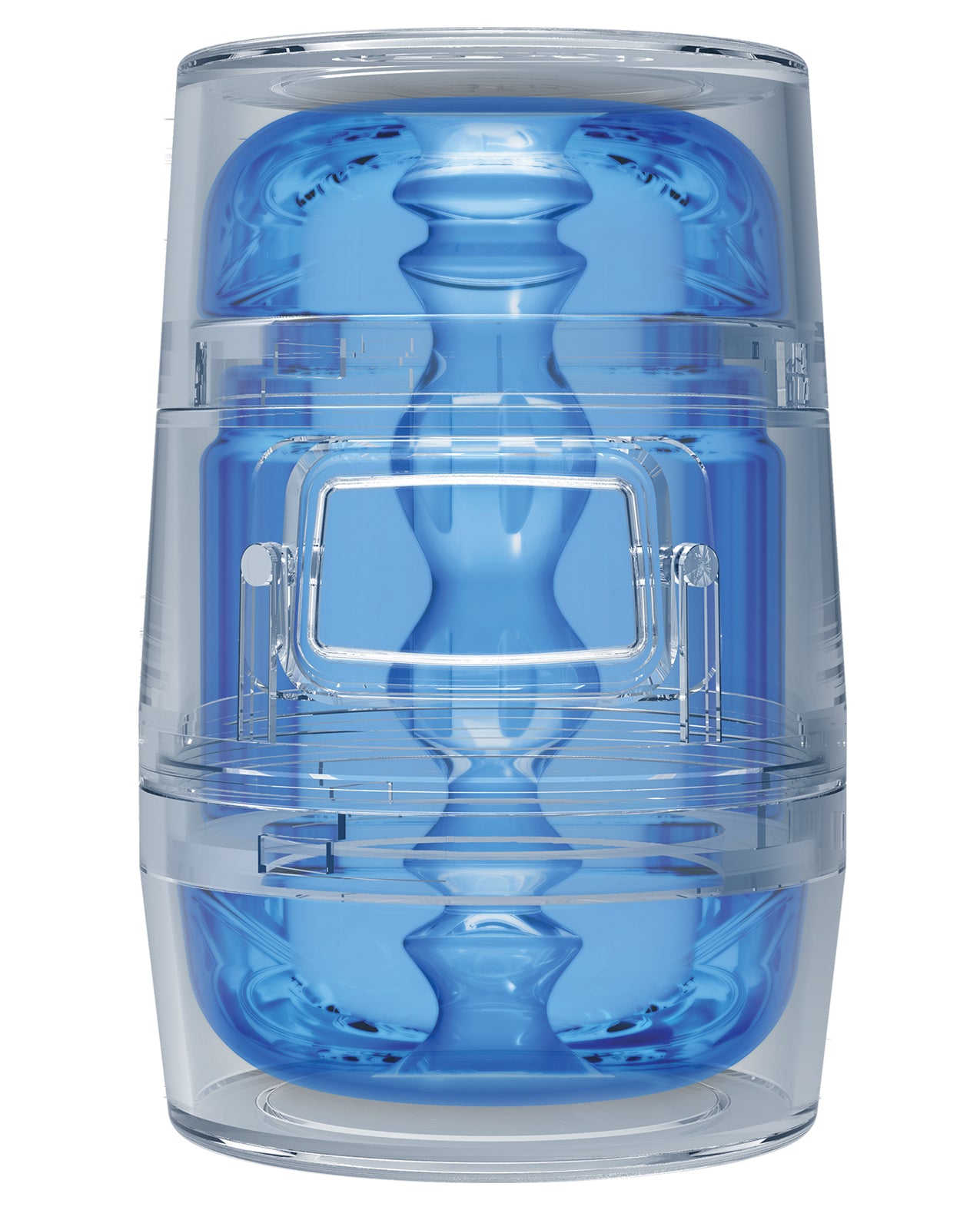 Crystal Blue Transparent Main Squeeze Pop Off Optix Male Masturbator