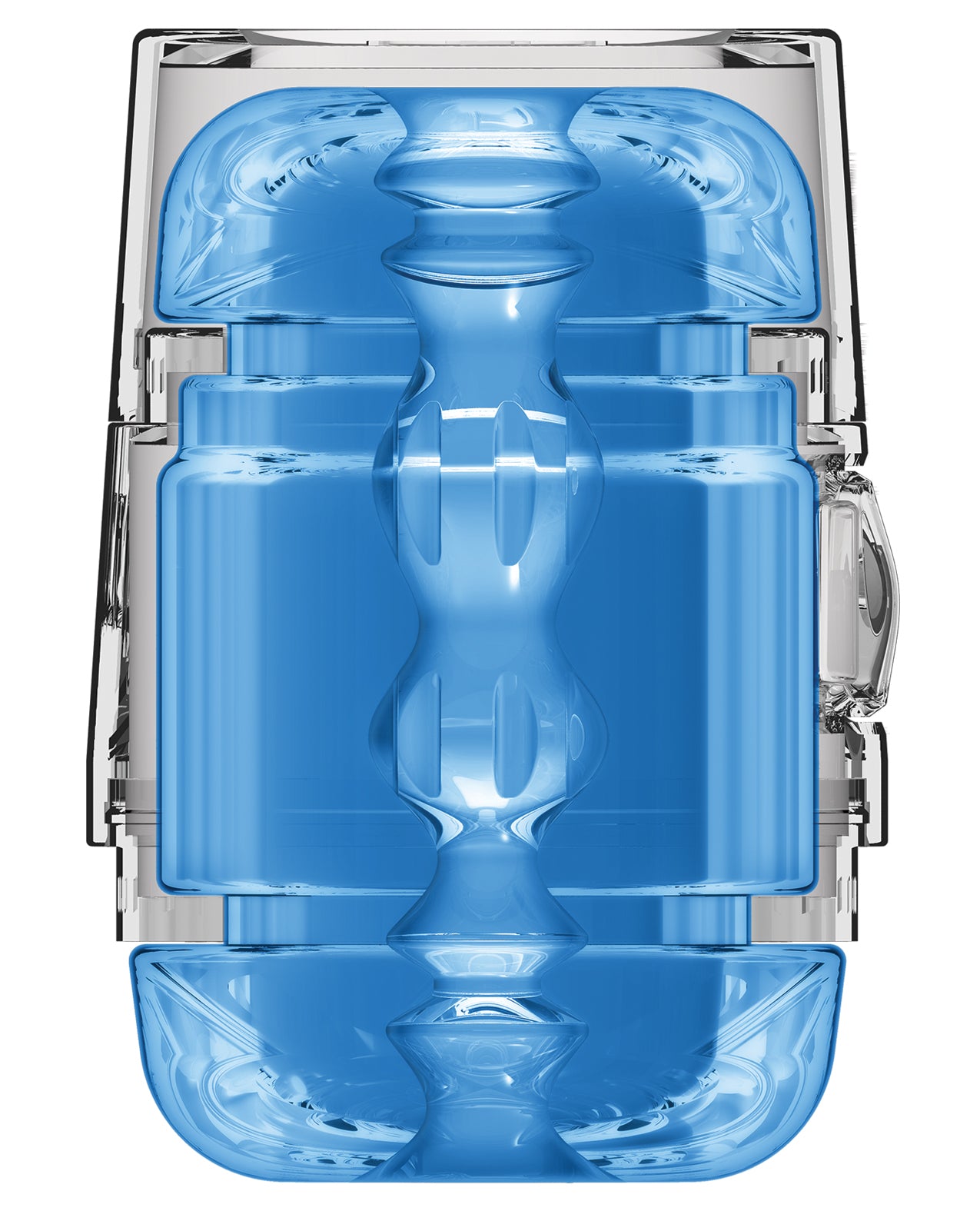 Crystal Blue Transparent Main Squeeze Pop Off Optix Male Masturbator
