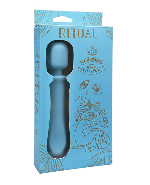 RITUAL Massage Products Rechargeable Silicone Wand Vibrator in Blue with Quiet Operation for Relaxing and Intimate Massage