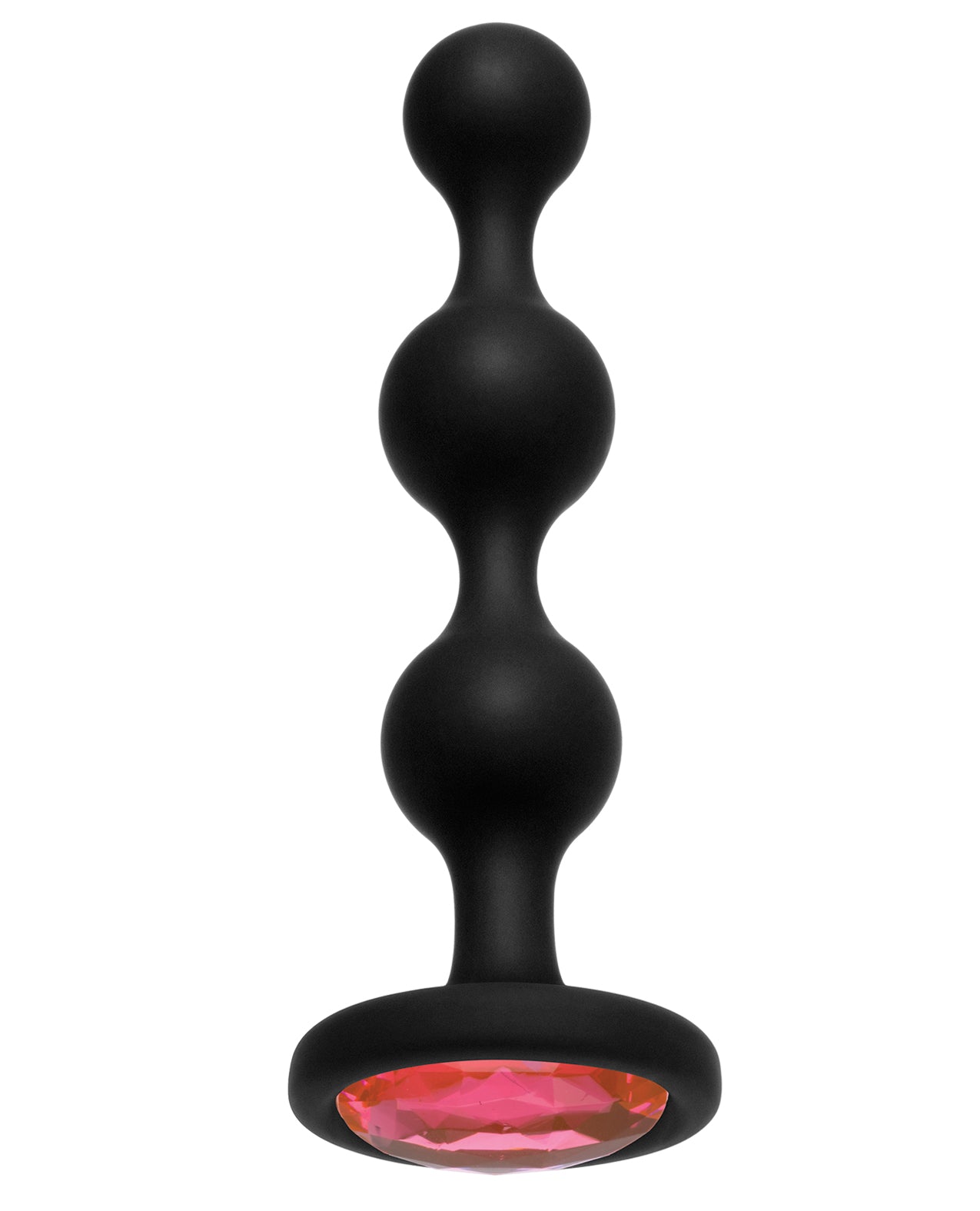Booty Bling Wearable Silicone Anal Beads with Pink Jeweled Base