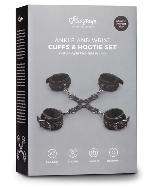 Easy Toys bondage restraint set with adjustable handcuffs and ankle cuffs for versatile BDSM play