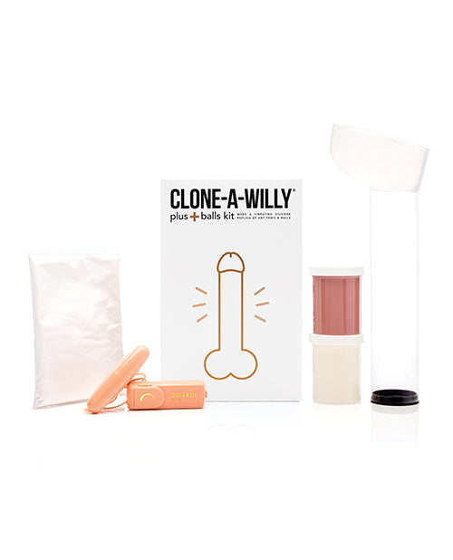 Clone A Willy Dongs & Dildos Medium Skin Tone Vibrating Silicone Penis Casting Kit with Balls for Personalized Pleasure