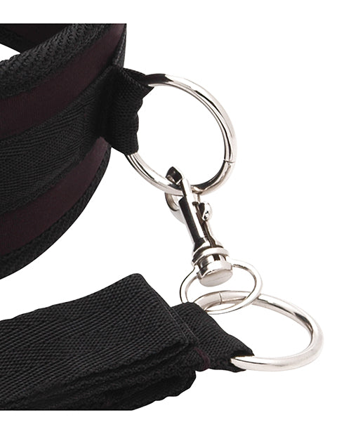 Lux Fetish Collar & Leash Set with Adjustable Neoprene Restraint
