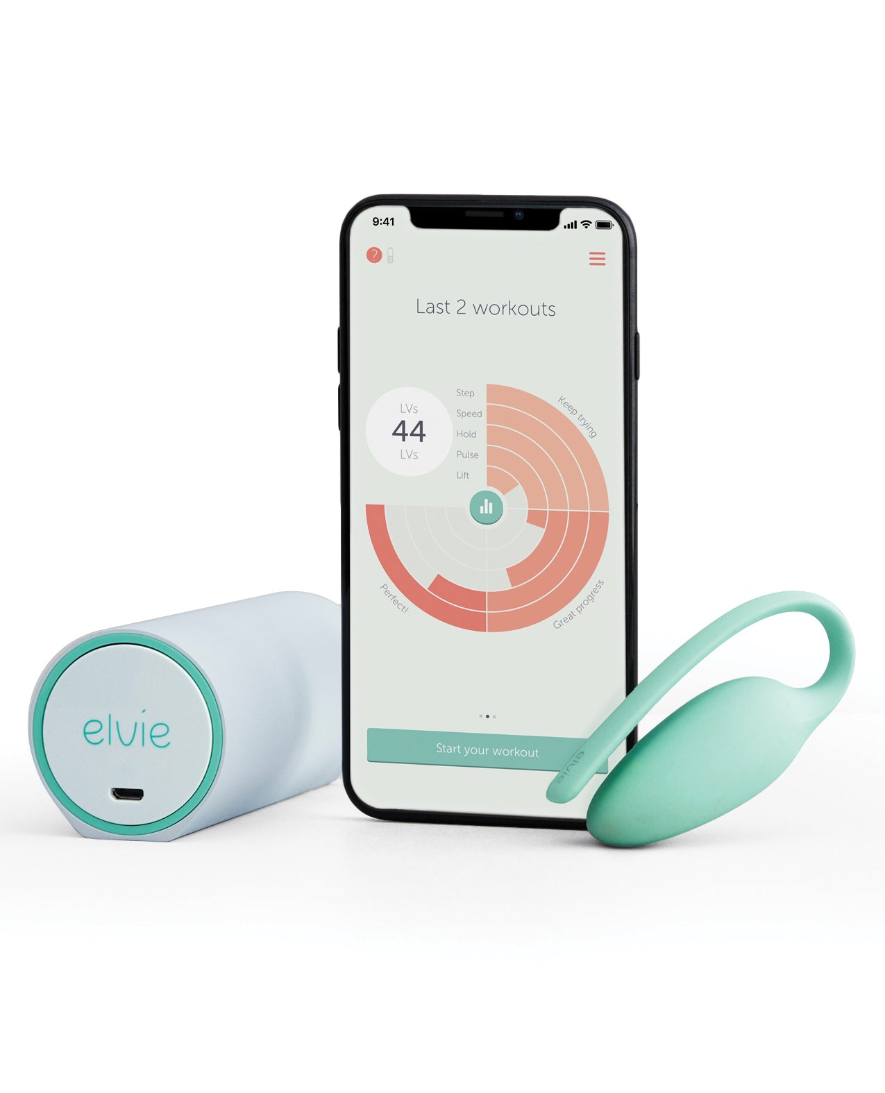 Elvie Trainer Pelvic Floor Exercise Tracker with App and Wireless Charging Case